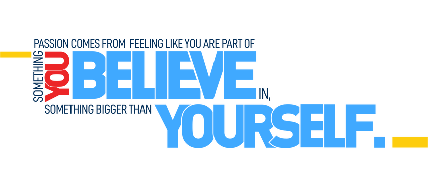 A blue and yellow background with the words believe in yourself, designed using vector graphics for Ace QBank's MCCQE1 exam preparation.
