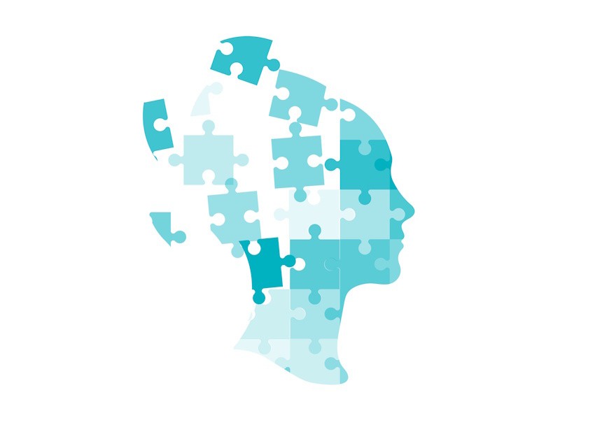 Silhouette of a human head made up of blue puzzle pieces, with several pieces missing, symbolizing Ace QBank enhancing the MCCQE1 exam prep to help medical graduates avoid A Common Mistake in the MCCQE1 Exam Prep, on a white background.